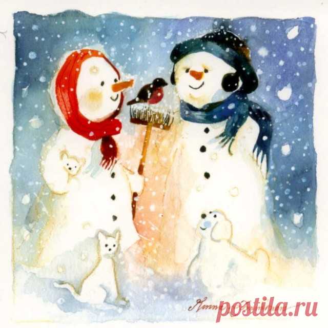 Нежно-новогодние милые акварели Minna Immonen - СЧАСТЬЕ ЕСТЬ! Философия. Мудрость. Книги. — ЖЖ
