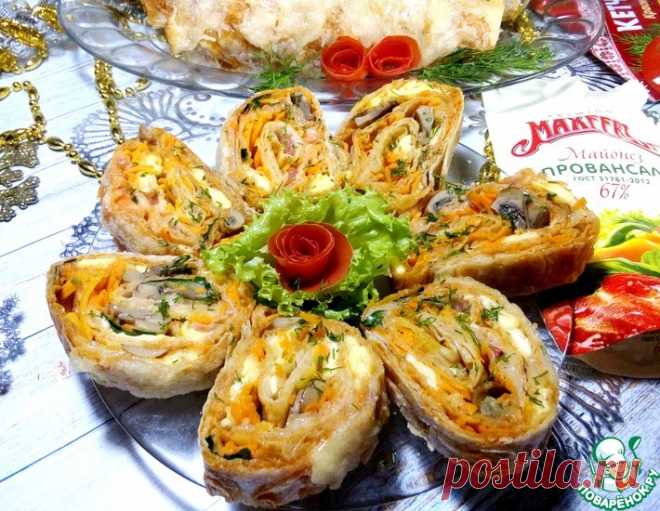 Запеченный рулет из лаваша – кулинарный рецепт