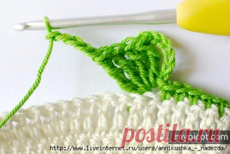 Безотрывный узор крючком "бабочки", Crochet Butterfly Stitch