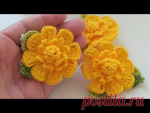 Flor enrolada em crochê