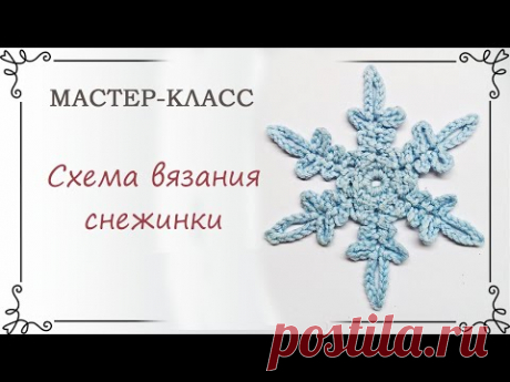 Схема вязания снежинки крючком с описанием
