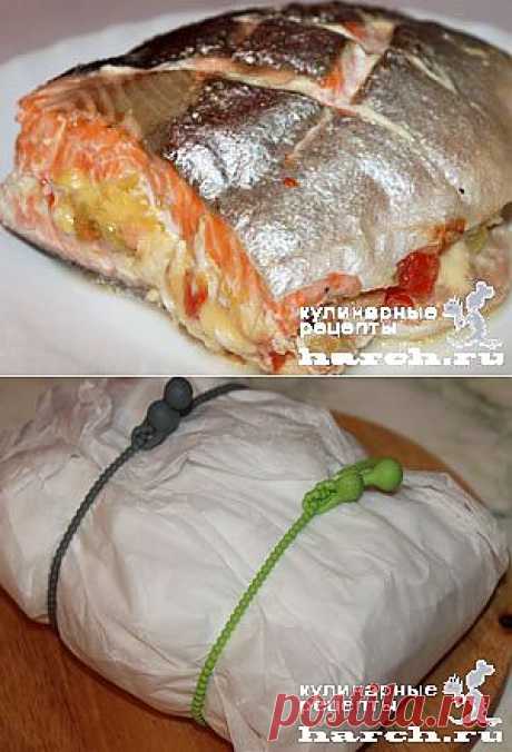 “Бандероль” из семги с креветками, сыром и овощами | Харч.ру - рецепты для любителей вкусно поесть