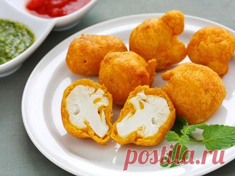 Цветная капуста во фритюре .