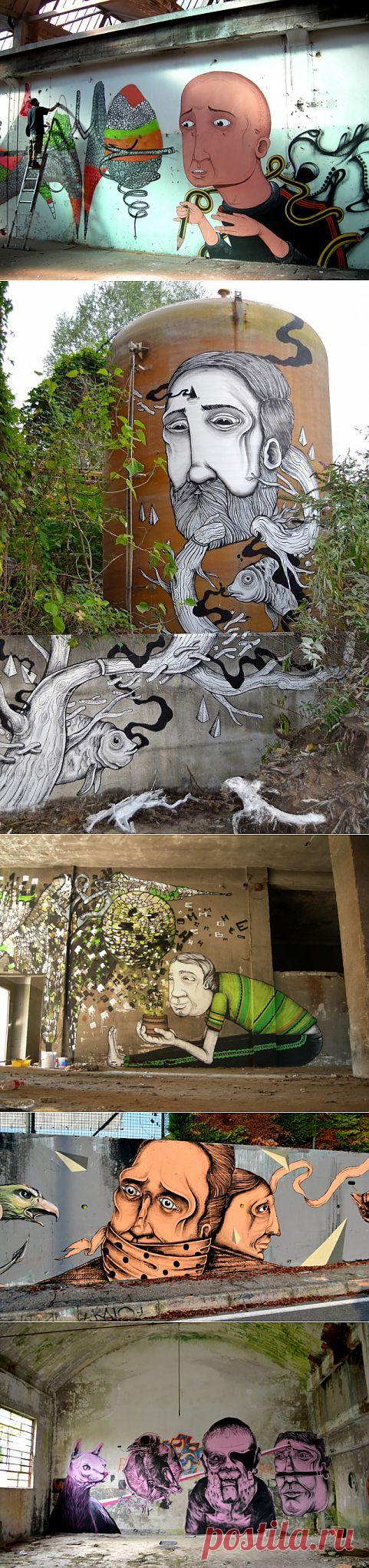 (+1) тема - Полотна на стенах заброшенных зданий | Искусство
