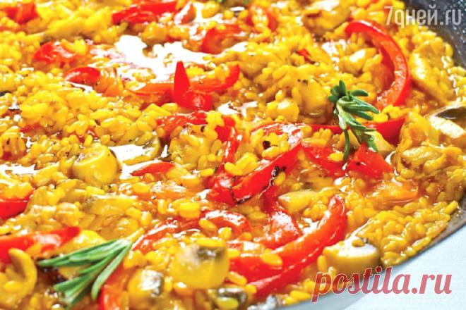 Паэлья с курицей и грибами: пошаговый фоторецепт