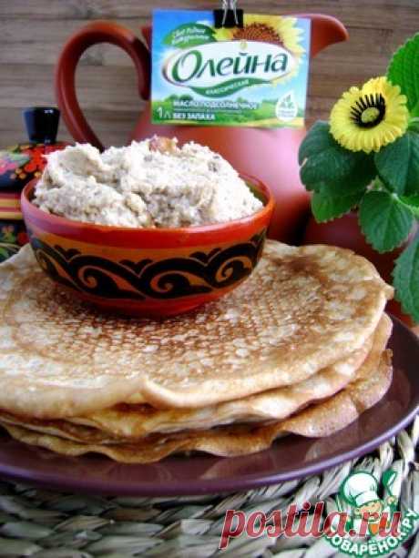 Блинчики овсяные с пикантным яблочным «маслом» - кулинарный рецепт
