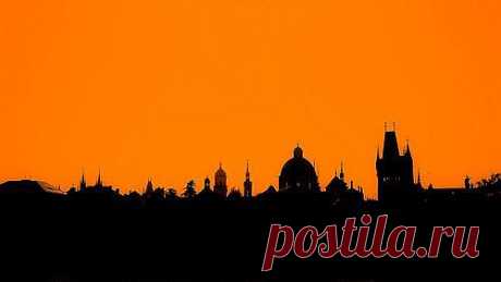 Чехия Прага Фото - Достопримечательности Праги на Фото. © Прага - силуэты города на закате