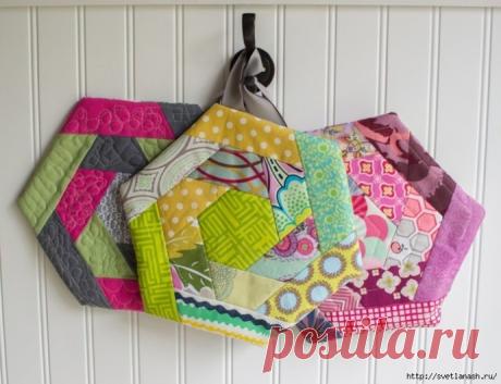 Прихватки из остатков тканей