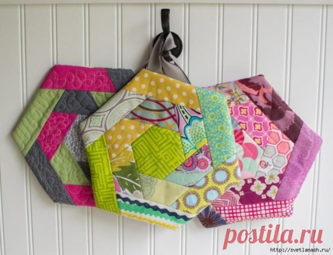 Прихватки из остатков тканей