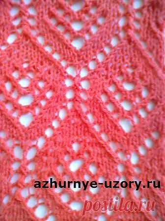 Узор спицами Ажурные ромбы