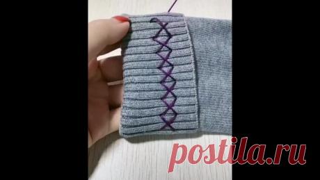 Вот так оригинально можно подшить рукава