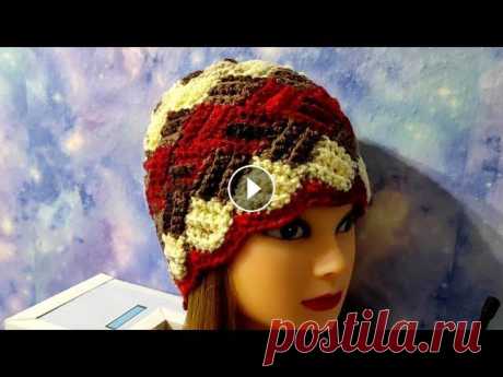 ШАПКА В ТЕХНИКЕ ЭНТЕРЛАК КРЮЧКОМ. Энтерлак для начинающих. Ссылка на шарф...