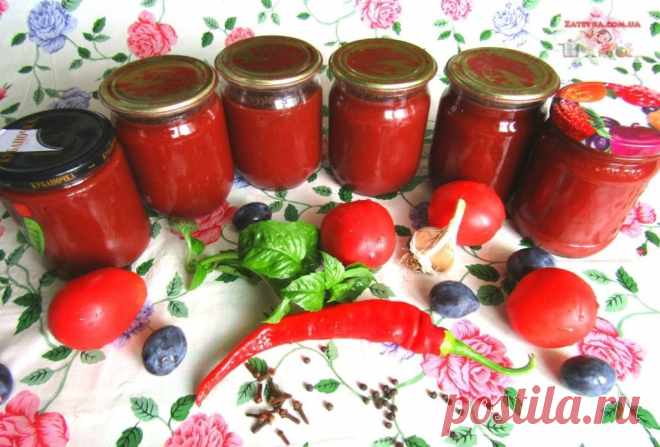 Соус из помидоров и слив на зиму (+ВИДЕО) - Затейка.com.ua - рецепты вкусных десертов, уроки вязания схемы, народное прикладное творчество