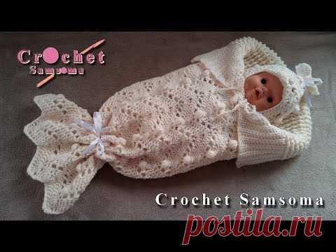 كروشيه مهاد بيبي بشكل مميز  - الجزء الاول // Crochet Baby Cocoon 1