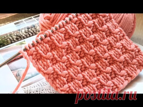 Узор &quot;Шахматная доска&quot; с объёмным декором 🙋‍♀️ knitting pattern. - YouTube