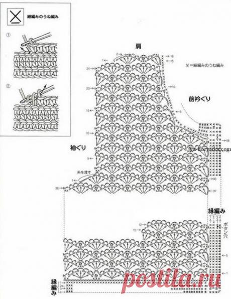 Жилет крючком. Схема вязания ажурного жилета крючком