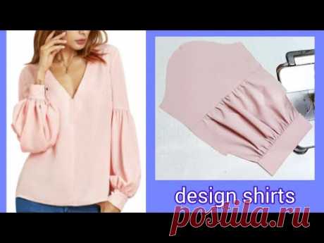 Thiết kế Áo kiểu tay phồng nối giữa cực thời trang |design shirts |basic Sewing techniques |