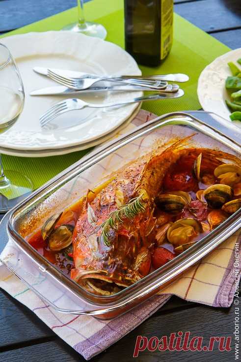 Вкусный рецепт рыбы с овощами и вином