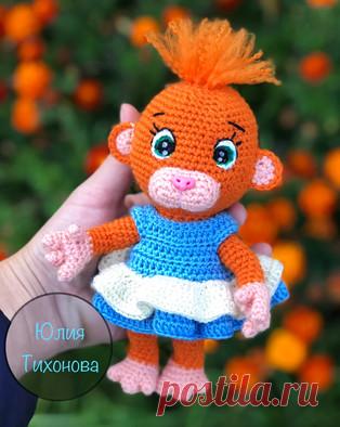 Обезьянка Анфиска амигуруми. Схемы и описания для вязания игрушек крючком! Бесплатный мастер-класс от Юлии Тихоновой по вязанию обезьянки по имени Анфиска. Высота вязаной крючком игрушки примерно 18 см. Для изготовления такой…