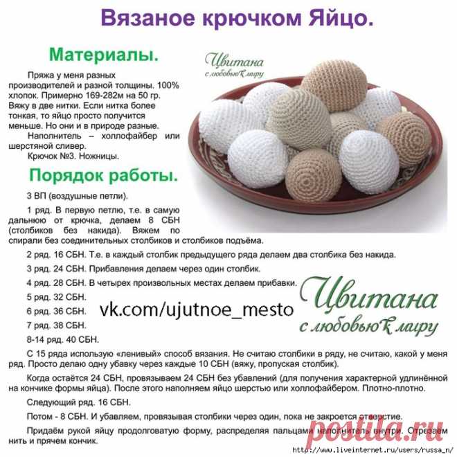 Пасхальное яйцо крючком