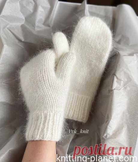 Вязаные варежки из пуха норки. Связать варежки из пуха норки спицами