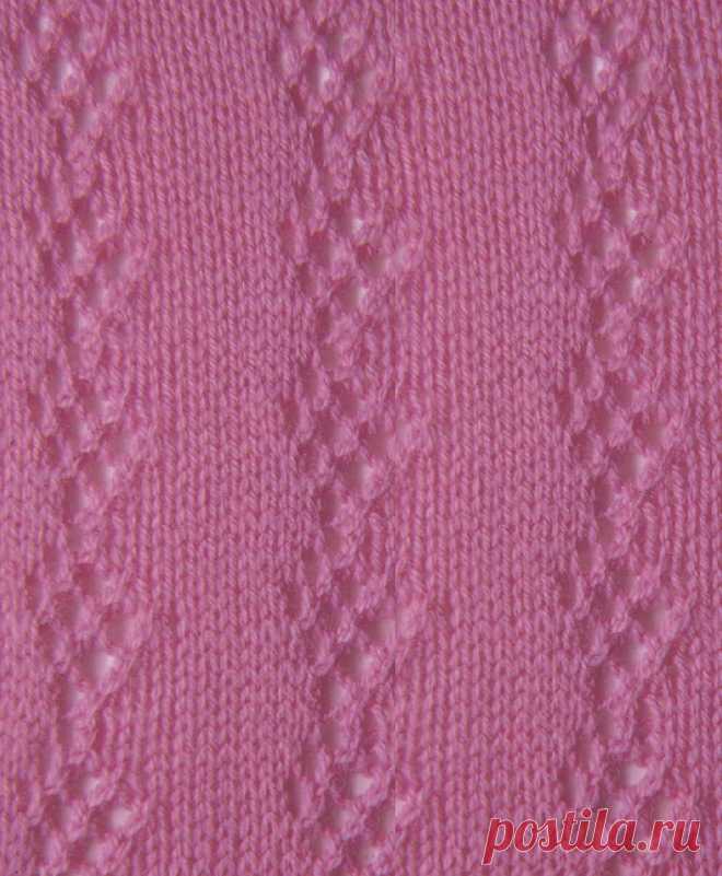 Узор «Полосы из ромбов» - схема вязания спицами. Вяжем Узоры на Verena.ru