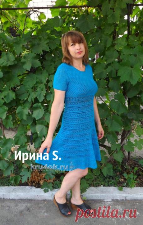 Ажурное платье Бирюза. Работа Ирины Стильник - вязание крючком на kru4ok.ru