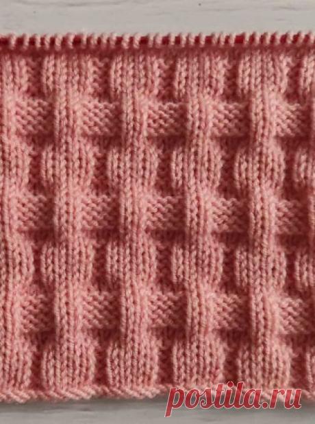 Схемы узоров - Шахматный узор спицами