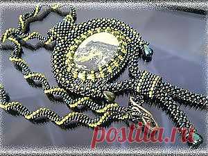 МК Кулон из бисера "Лесной омут" - Ярмарка Мастеров - ручная работа, handmade