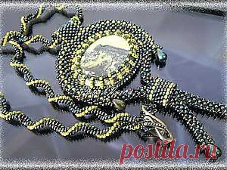 МК Кулон из бисера &quot;Лесной омут&quot; - Ярмарка Мастеров - ручная работа, handmade
