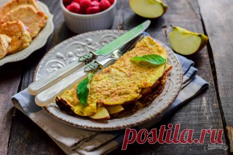 Вместо каши на завтрак - овсяноблин с яблоками