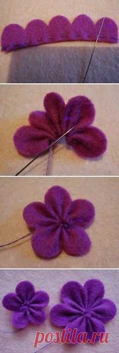 diy cute felt flowers purple clip tutorial with beads - headwear, felt flowers crafts - LoveItSoMuch.com #feltflowers