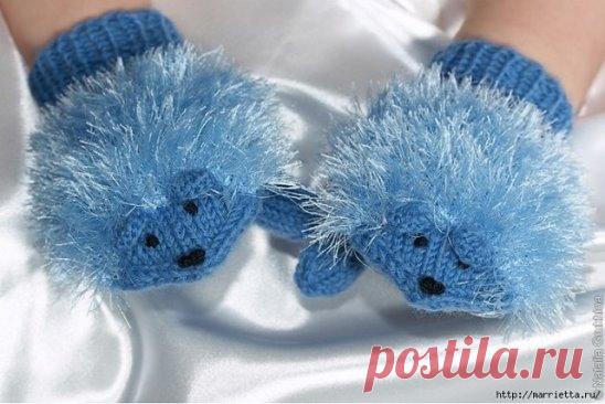 Варежки для малышей
Варежки-мышки спицами для детей на возраст 5-6 лет
Простой, удобный и аккуратный способ вывязывания «шерстки» мышонка (или 
