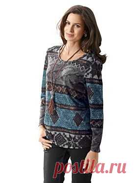 Пуловер цвет коричнево-синий всего 1249 р. купить в WITT International - 822.911.035