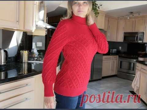 Оригинальный и простой в вязании женский свитер спицами