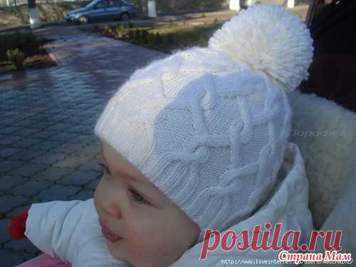 Тёплая, двойная шапочка с пумпоном. - Страна Мам