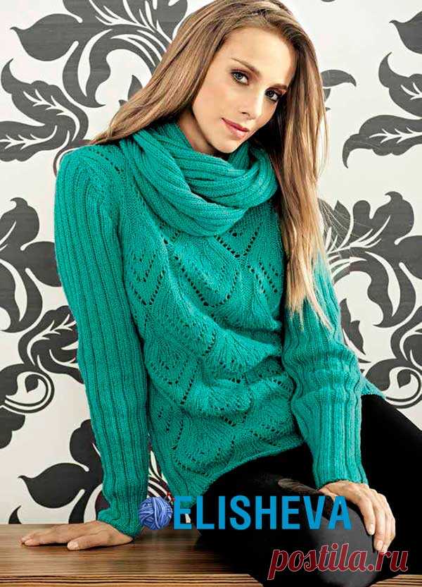 Снуд и ажурный пуловер от Lana Grossa, вязаные спицами