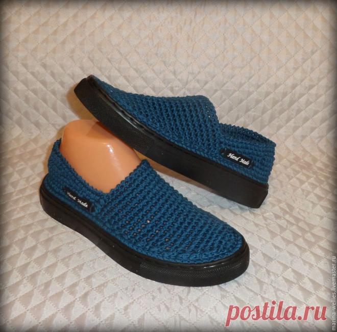 Купить или заказать Слипоны в интернет магазине на Ярмарке Мастеров. С доставкой по России и СНГ. Срок изготовления: 2 дня в порядке очереди. Материалы: пряжа для вязания, хлопок 100%,…. Размер: любой размер и цвет