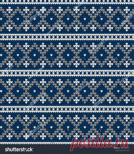 Vector de stock (libre de regalías) sobre Vector Knitted Geometrical Pattern Knitwear Pattern1007572273