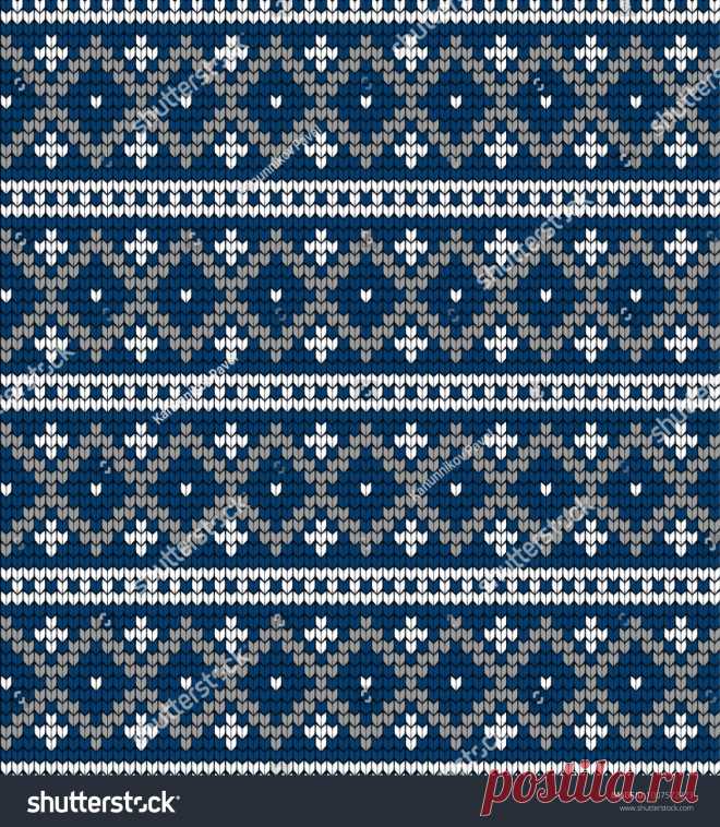 Vector de stock (libre de regalías) sobre Vector Knitted Geometrical Pattern Knitwear Pattern1007572273