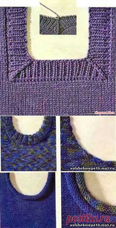 Как вязать бейки горловины
