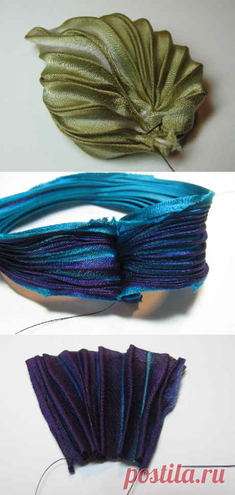 Beading Arts: Making pleated silk shibori ribbon flowers - part one