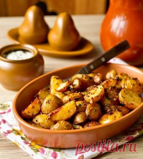 Остро-пряный печеный молодой картофель