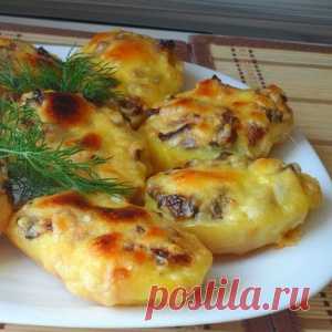 Восхитительная запеченная картошка с грибами. Пальчики оближешь!