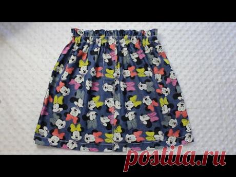 Как сшить юбку на резинке для девочки