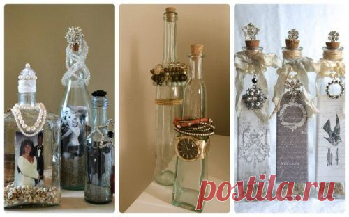 Креативные и оригинальные предметы из стеклянных бутылок