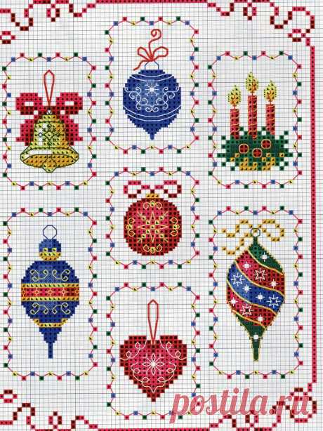 SCHEME FOR CROSS STITCH &quot;Christmas balls&quot;. Step-by-step scheme | Laboratory household