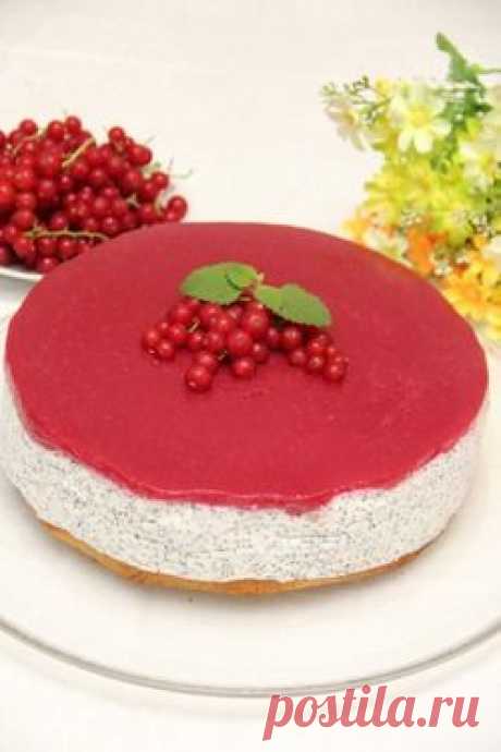 Маково-творожный торт с малиной и смородиной - кулинарный рецепт.