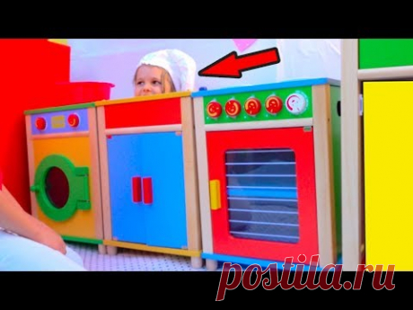 DIY Детский ДоМик РЕСТОРАН с игровой кухней или Pretend Play in DIY Playhouse for children