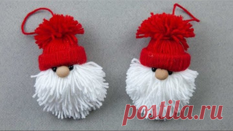 Гномик из пряжи | Christmas ornaments | Let's make a cute little gnome!